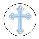 Blue Cross Envelope Seals Labels 48 Stickers 1.2" Round
