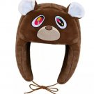 Y2K Cartoon Anime Kanye College Dropout Bear Ushanka Hat Cute Y2K Warm Winter Hat