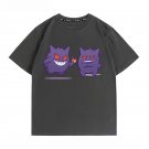 Streetwear Y2K Japanese Anime Pokemon Gengar Ghost Short Sleeve T-Shirt Men Women Tee