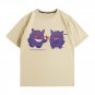 Streetwear Y2K Japanese Anime Pokemon Gengar Ghost Short Sleeve T-Shirt Men Women Tee