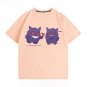 Streetwear Y2K Japanese Anime Pokemon Gengar Ghost Short Sleeve T-Shirt Men Women Tee