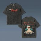 Streetwear Y2K Japanese Anime Pokemon Snorlax Black Short Sleeve T-Shirt Men Women Tee
