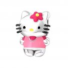 NEW 925 Silver Cartoon Hello Kitty Pink Sparkling Crystal Charm Bead Gift