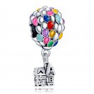 NEW 925 Silver Cartoon Pixar Up House & Balloons Dangle Necklace Bracelet Charm Bead Gift
