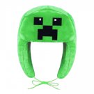 Y2K Cartoon Game Anime Minecraft Creeper Green Ushanka Hat Cute Y2K Warm Winter Hat