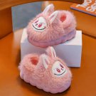Cute Cartoon Pink Bunny Labubu Indoor Slippers Adult Kids Warm Shoes Home