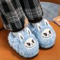Cute Anime Blue Labubu Indoor Slippers Adult Kids Warm Shoes Home
