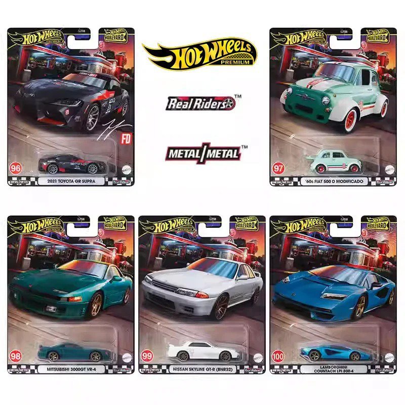 Original Hot Wheels Premium Car Boulevard Toys for Boys 1_64 Diecast Toyota -GJT68-5PCS(96-100)-H
