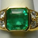 IMPECCABLE COLOMBIAN EMERALD & DIAMOND RING 2.10CTS