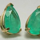NATURAL EMERALD EARRINGS 14K Y GOLD