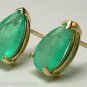 NATURAL EMERALD EARRINGS 14K Y GOLD