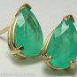 NATURAL EMERALD EARRINGS 14K Y GOLD
