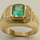 COLOMBIAN EMERALD & DIAMOND MEN'S RING 2.40 CTS