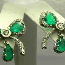 Colombian Emerald & Diamond Bow Earrings 6cts