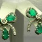 Colombian Emerald & Diamond Bow Earrings 6cts