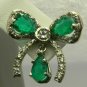 Colombian Emerald & Diamond Bow Earrings 6cts