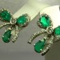 Colombian Emerald & Diamond Bow Earrings 6cts