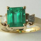 SPECTACULAR  COLOMBIAN EMERALD & DIAMOND RING 2.95CTS