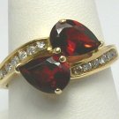 Stunner! Garnet & Diamond Gold Ring