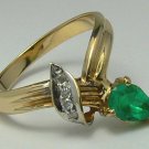 Vintage Colombian Emerald & Diamond Ring .80cts