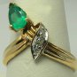 Vintage Colombian Emerald & Diamond Ring .80cts