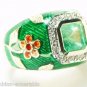 Custom! Emerald Diamond & Enamel Ring 3.0cts