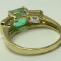Colombian Emerald & Gold Ring with Russian CZ's