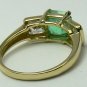 Colombian Emerald & Gold Ring with Russian CZ's