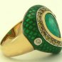 Fab! Colombian Emerald Enamel & Diamond Ring 3.20cts