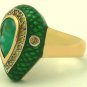 Fab! Colombian Emerald Enamel & Diamond Ring 3.20cts