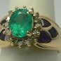 Unique Colombian Emerald Diamond & Amethyst Ring