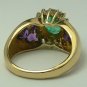 Unique Colombian Emerald Diamond & Amethyst Ring