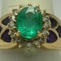 Unique Colombian Emerald Diamond & Amethyst Ring