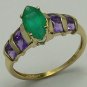 Great Combination! Colombian Emerald & Amethyst Ring