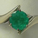 Ravishing! Round Colombian Emerald & 18k Ring!