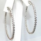 Trendy! 'INSIDE OUT' Diamond Hoop Earrings White Gold
