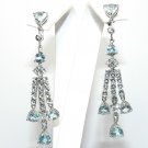 Dazzling! Aquamarine & Diamond Chandelier Earrings