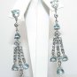 Dazzling! Aquamarine & Diamond Chandelier Earrings