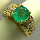 DAZZLING COLOMBIAN EMERALD 2.60 CTS & DIAMOND RING