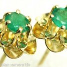 Gorgeous! Colombian Emerald Floral Stud Earrings