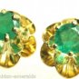 Gorgeous! Colombian Emerald Floral Stud Earrings