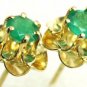 Gorgeous! Colombian Emerald Floral Stud Earrings