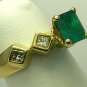 Modern! Colombian Emerald & Diamond Ring 2.40tcw
