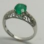 Delicate Colombian Emerald & Diamond Ring 1ct