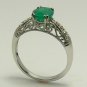 Delicate Colombian Emerald & Diamond Ring 1ct