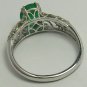 Delicate Colombian Emerald & Diamond Ring 1ct