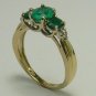 Natural Colombian Emerald 3 Stone & Diamond Ring 1.40ct