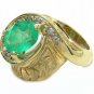 MARVELOUS COLOMBIAN EMERALD & DIAMOND RING 4.35 CTS