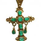 COLOMBIAN EMERALD CROSS 14K REPLICA FROM THE ATTOCHA