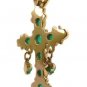 COLOMBIAN EMERALD CROSS 14K REPLICA FROM THE ATTOCHA